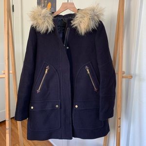 J Crew Chateau Parka with Fur Hood size 8